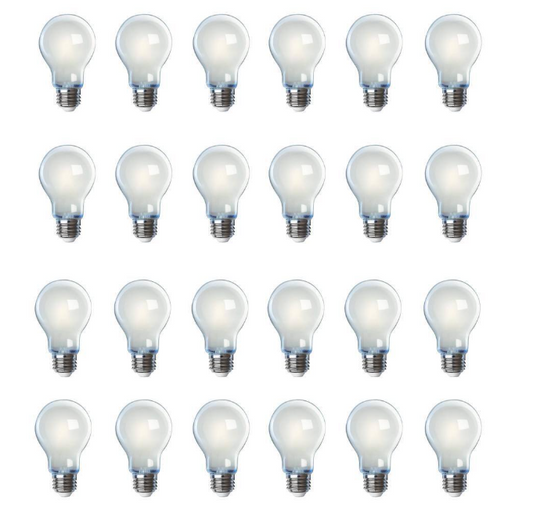 Feit Electric 60-Watt Equivalent A19 Dimmable Filament CEC 90 CRI White Glass E26 Medium Base LED Light Bulb, Daylight 5000K (24-Pack)