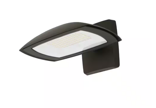 Commercial Electric 550W Equivalent Integrated LED Bronze Outdoor Wall/Flood Light, 8000 Lumens