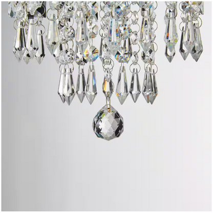 Merra 11 in. 5-Light Chrome Flush Mount Chandelier with K9 Crystals