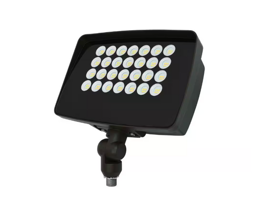 Commercial Electric 950W Equivalent Integrated LED Bronze Outdoor High Output Flood Light, 12,000 Lumens, 4000K, Dusk-to-Dawn