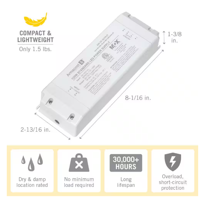 Armacost Lighting 120-Watt Standard LED Driver 24-Volt DC