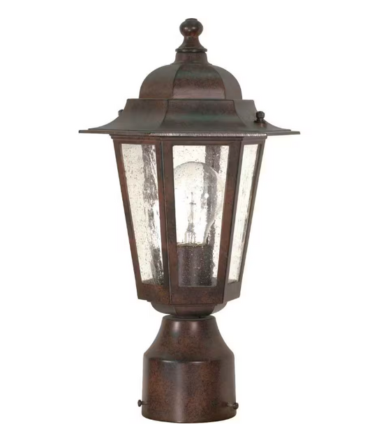 SATCO 1-Light Outdoor Old Bronze Incandescent Post Light