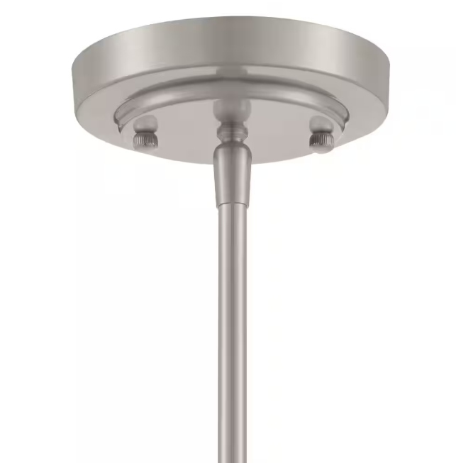 Hampton Bay Pavlen 1-Light Brushed Nickel Contemporary Hanging Mini Pendant with Clear Glass Shade