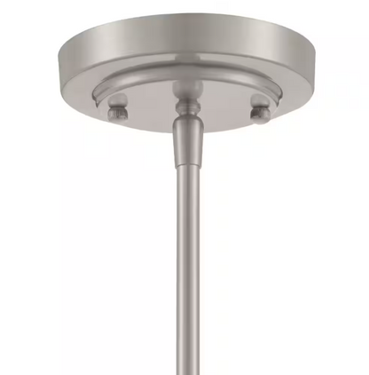 Hampton Bay Pavlen 1-Light Brushed Nickel Contemporary Hanging Mini Pendant with Clear Glass Shade