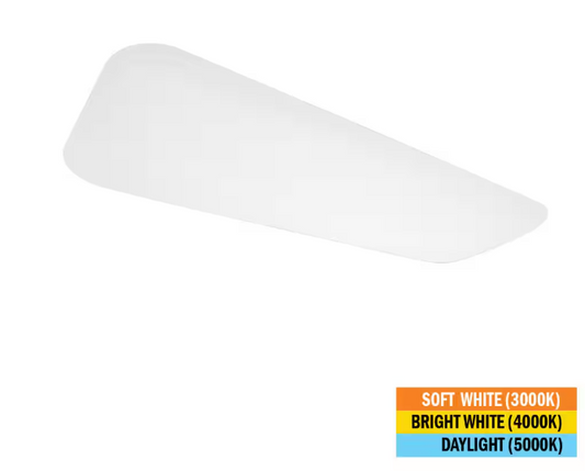 Commercial Electric 48 in. x 18 in. Low Profile LED Flush Mount Rectangular Light Fixture 5500 Lumens 3000K 4000K 5000K Kitchen Lighting