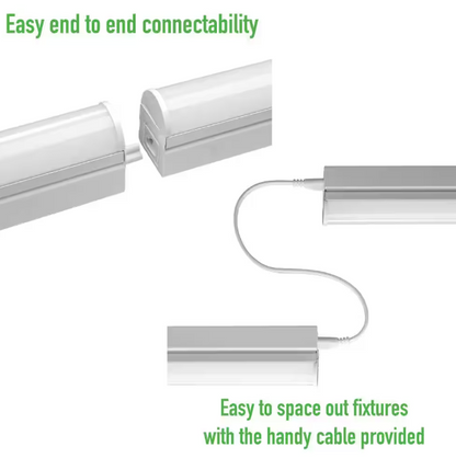 Commercial Electric 2 ft LED Garage Workshop Ceiling Strip Light Plug-In or Hardwire 900 Lumens with Power & Linking Cord 4000K Bright White