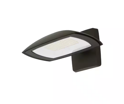 Commercial Electric 350W Equivalent Integrated LED Bronze Outdoor Residential Wall/Flood Light, 5000 Lumens