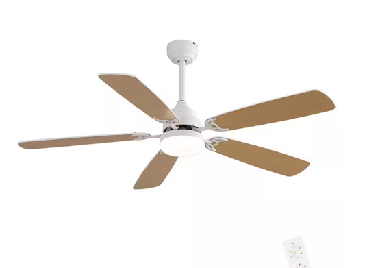 MODERN HABITAT WhisperBloom Blade Span 52 in. Indoor White Ceiling Fan with LED Light Bulbs and Remote Control