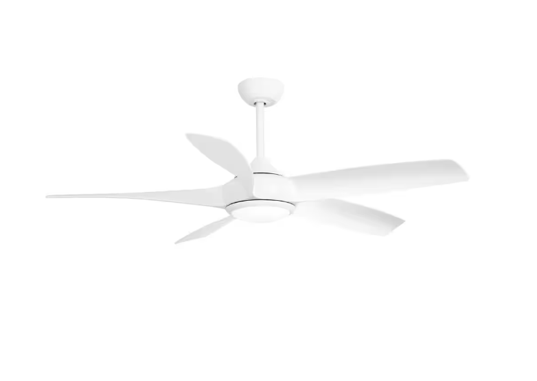 Breezary Hector II 54 in. Indoor White Propeller Blade White Ceiling Fan with Color-Changing LED Light with Remote Included
