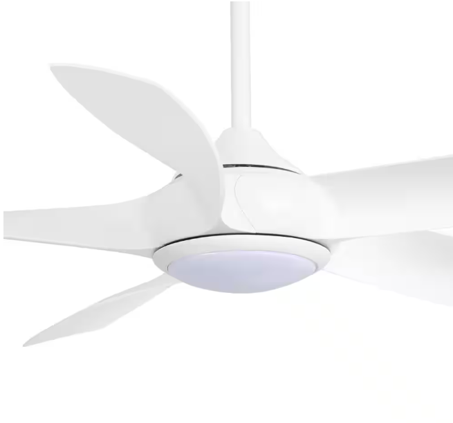Breezary Hector II 54 in. Indoor White Propeller Blade White Ceiling Fan with Color-Changing LED Light with Remote Included