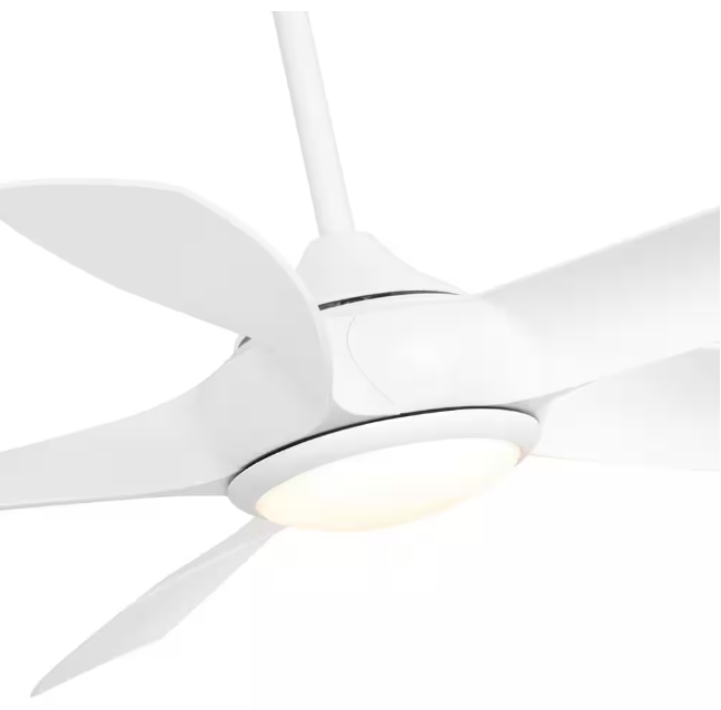 Breezary Hector II 54 in. Indoor White Propeller Blade White Ceiling Fan with Color-Changing LED Light with Remote Included