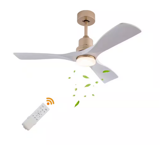 42 in. Indoor White and Gold Modern Ceiling Fan with 3-Color Temperature Integrated LED Light Source and Remote Included