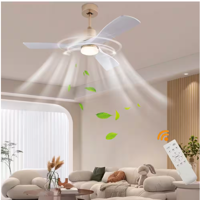 42 in. Indoor White and Gold Modern Ceiling Fan with 3-Color Temperature Integrated LED Light Source and Remote Included