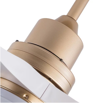 42 in. Indoor White and Gold Modern Ceiling Fan with 3-Color Temperature Integrated LED Light Source and Remote Included