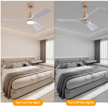 42 in. Indoor White and Gold Modern Ceiling Fan with 3-Color Temperature Integrated LED Light Source and Remote Included