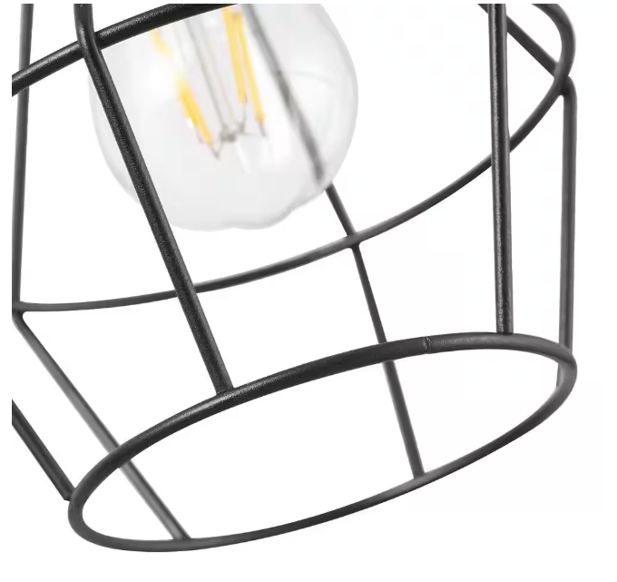 Hampton Bay Bryson 1-Light Matte Black Wall Sconce LED Bulb Included