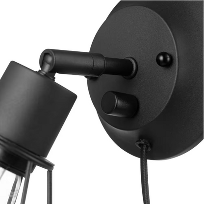 Hampton Bay Bryson 1-Light Matte Black Wall Sconce LED Bulb Included