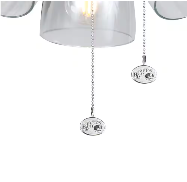 Hampton Bay Rockport 52 in. Indoor LED Brushed Nickel Ceiling Fan with Light Kit, Downrod, and 5 Reversible Blades