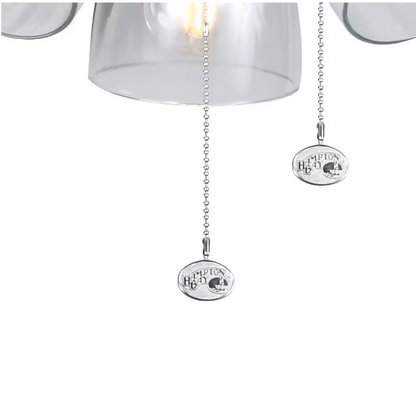 Hampton Bay Rockport 52 in. Indoor LED Brushed Nickel Ceiling Fan with Light Kit, Downrod, and 5 Reversible Blades