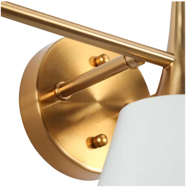 LNC Modern 22.5 in. 3-Light Plated Brass Vanity Light with Taper Drum Matte Shades White Wall Light for Bathroom Vanity