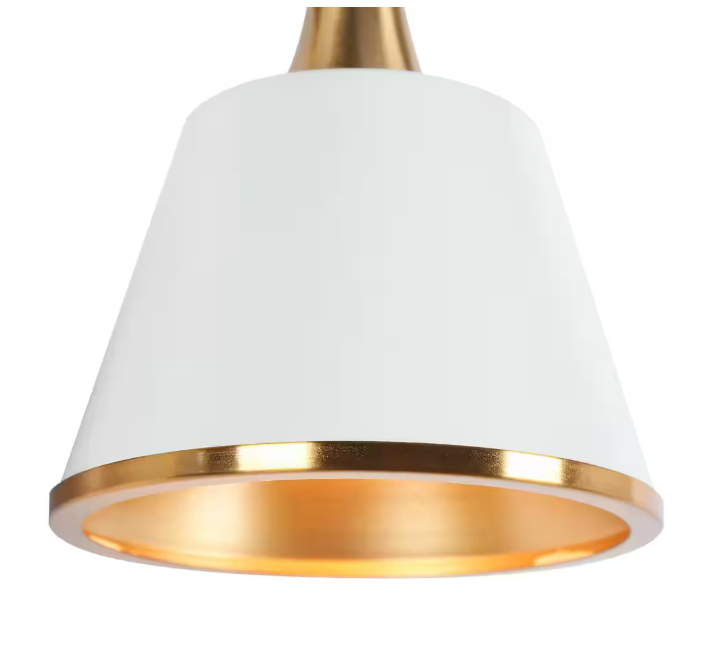 LNC Modern 22.5 in. 3-Light Plated Brass Vanity Light with Taper Drum Matte Shades White Wall Light for Bathroom Vanity