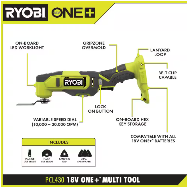 RYOBI ONE+ 18V Cordless Oscillating Multi-Tool (Tool Only) NO BOX