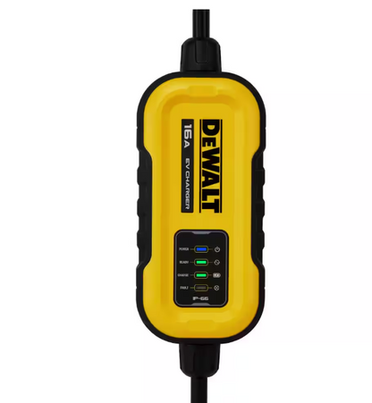 DEWALT Level-2 Portable Electric Vehicle EV Charger up to 16 Amps, 120-240-Volt AC 3.8 KW, 25 Ft. Cable, Weatherproof