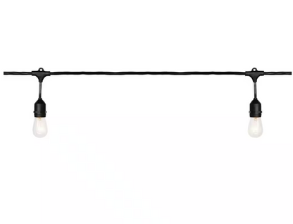 Hampton Bay 12-Light 24 ft. Indoor/Outdoor Plug-In Incandescent Edison Bulb String Light