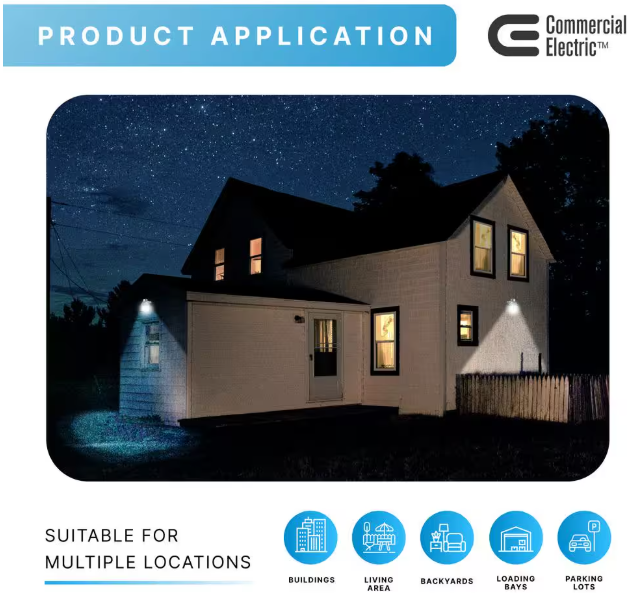 Commercial Electric 29-Watt LED Gray Dusk to Dawn Outdoor Barn Area Light, 4000K, 3300 Lumens