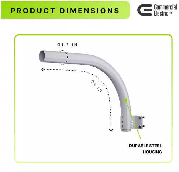 Commercial Electric Steel Mounting Arm for Area/Flood Lights
