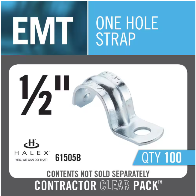 Halex 1/2 in. Electrical Metallic Tube (EMT) 1-Hole Straps (100-Pack)