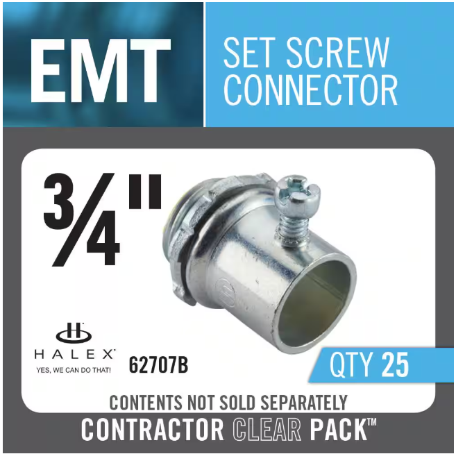 Halex 3/4 in. Electrical Metallic Tube (EMT) Set-Screw Connectors (25-Pack)