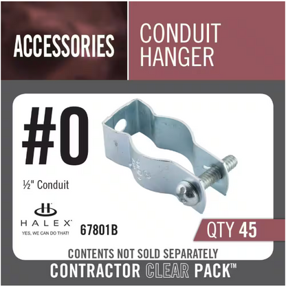 Halex 3/8 in. - 1/2 in. Conduit and Pipe Hangers (45-Pack)