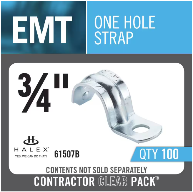 Halex 3/4 in. Electrical Metallic Tube (EMT) 1-Hole Straps (100-Pack)