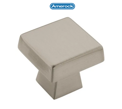Amerock Blackrock 1-1/2 Inch Square Satin Nickel Cabinet Knob (10 Pack)