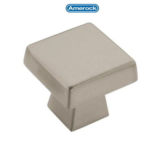Amerock Blackrock 1-1/2 Inch Square Satin Nickel Cabinet Knob (10 Pack)