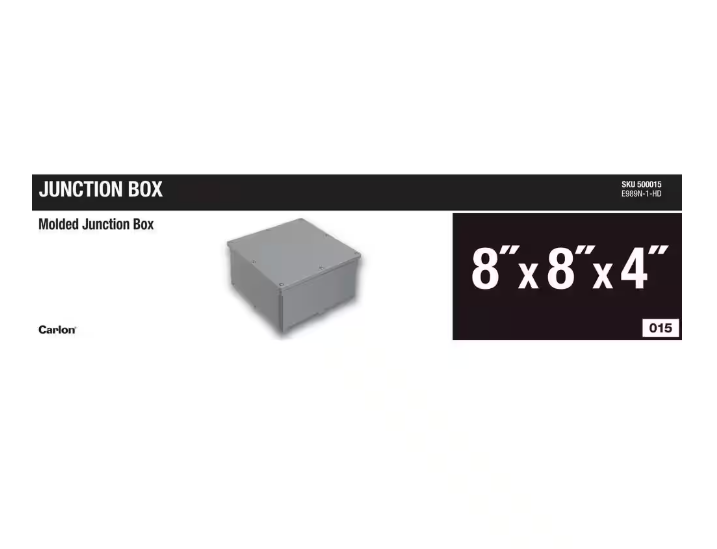 Carlon 8 in. x 8 in. x 4 in. Gray PVC Junction Box