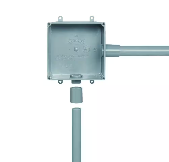 Carlon 8 in. x 8 in. x 4 in. Gray PVC Junction Box
