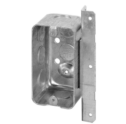 (12 Pack) Steel City 1-Gang 4 in. 2-1/8 in. New Work Metal Deep Handy Box with T-Bracket