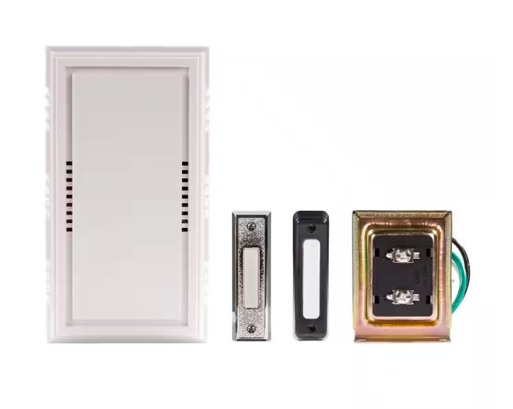 Hampton Bay Wired Deluxe Contractor Doorbell Kit with 2 Wired Push Buttons