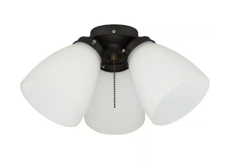 Elite 3-Light Oil Rubbed Bronze Ceiling Fan Shades LED Light Kit