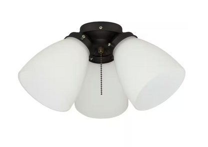 Elite 3-Light Oil Rubbed Bronze Ceiling Fan Shades LED Light Kit