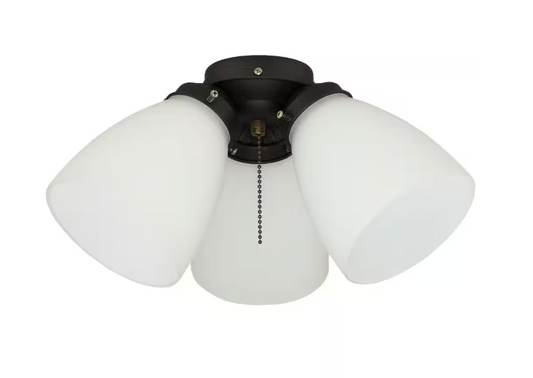 Elite 3-Light Oil Rubbed Bronze Ceiling Fan Shades LED Light Kit