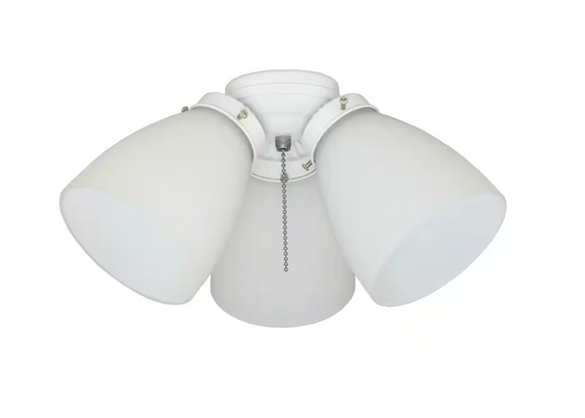 Elite 3-Light White Ceiling Fan Shades LED Light Kit