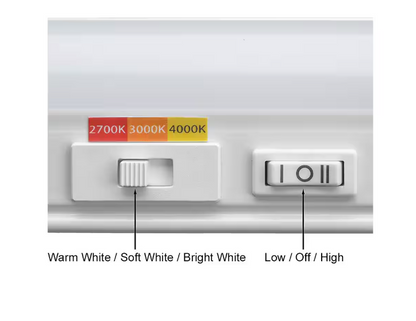 Commercial Electric Plug-In 36 inch Linkable LED Undercabinet Light Task Under Counter Kitchen Lighting 3 Color Temperature Options