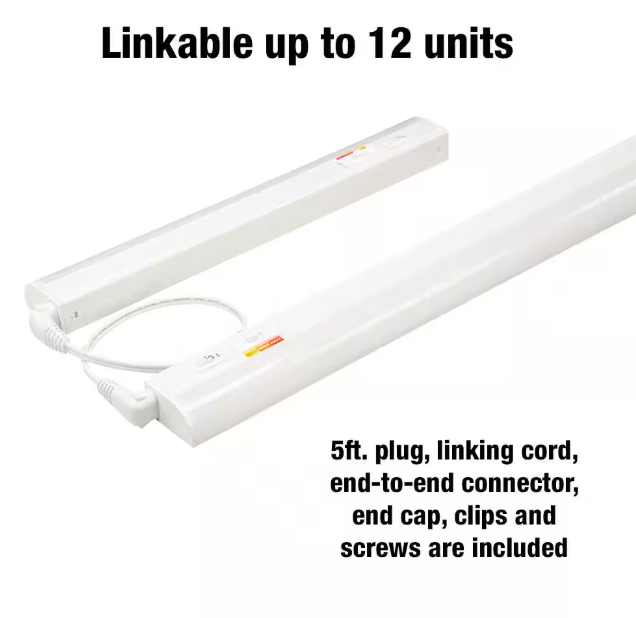 Commercial Electric Plug-In 36 inch Linkable LED Undercabinet Light Task Under Counter Kitchen Lighting 3 Color Temperature Options