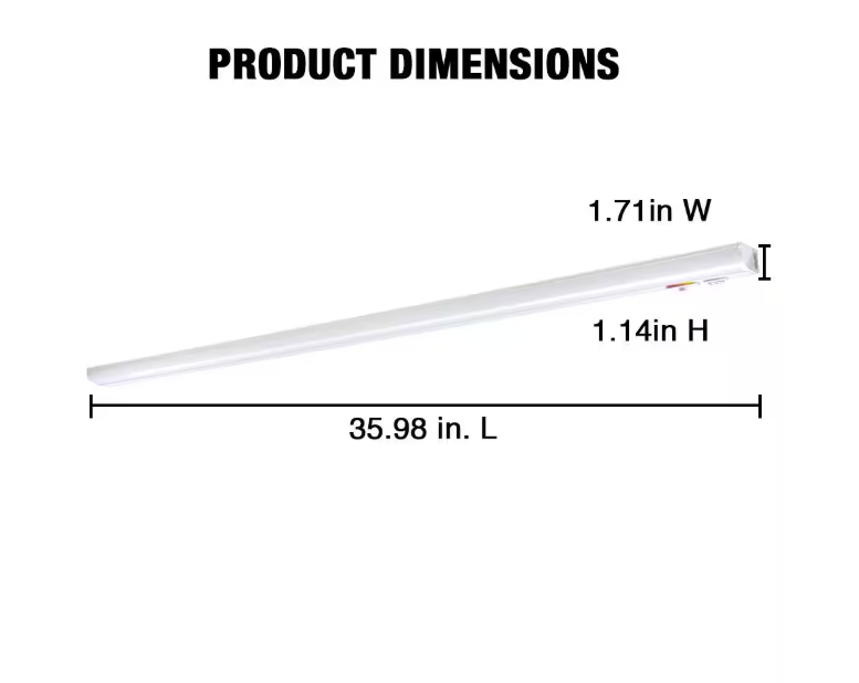 Commercial Electric Plug-In 36 inch Linkable LED Undercabinet Light Task Under Counter Kitchen Lighting 3 Color Temperature Options
