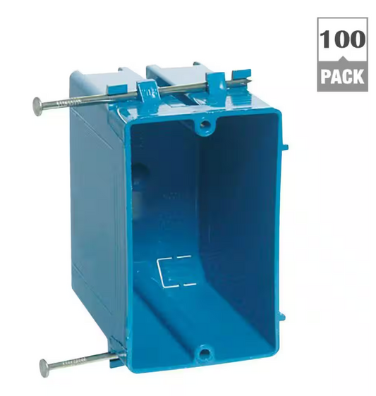 Carlon 1-Gang 20 cu. in. New Work PVC Electrical Outlet Box (Case of 100)
