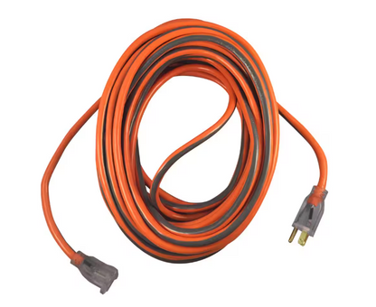 RIDGID 100 ft. 12/3 Heavy Duty Indoor/Outdoor Extension Cord with Lighted End, Orange/Grey