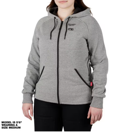 Milwaukee Women's Large M12 12-Volt Lithium-Ion Cordless Gray Heated Jacket Hoodie Kit with (1) 2.0 Ah Battery and Charger